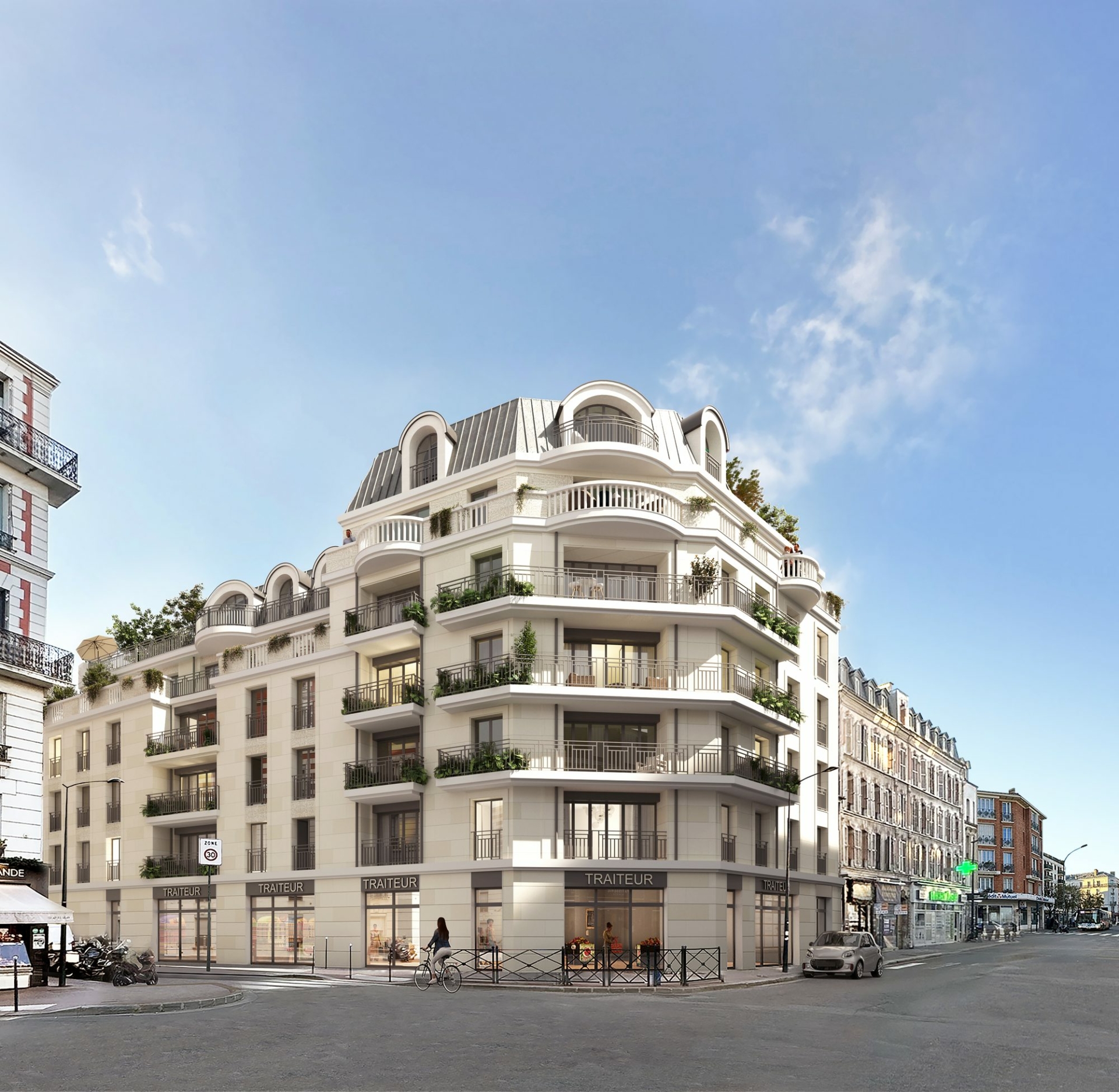 Résidence Villa Gallieni à Asnières-sur-Seine, angle rue Gallieni et rue Bapst