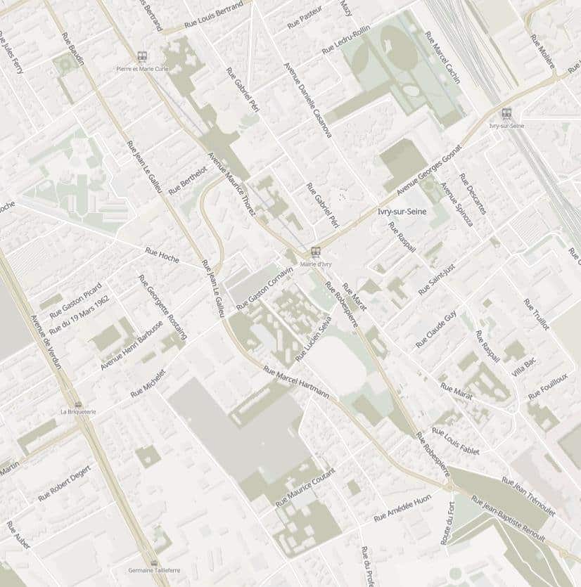 Plan du quartier Plateau-Monmousseau autour d'Esprit Village