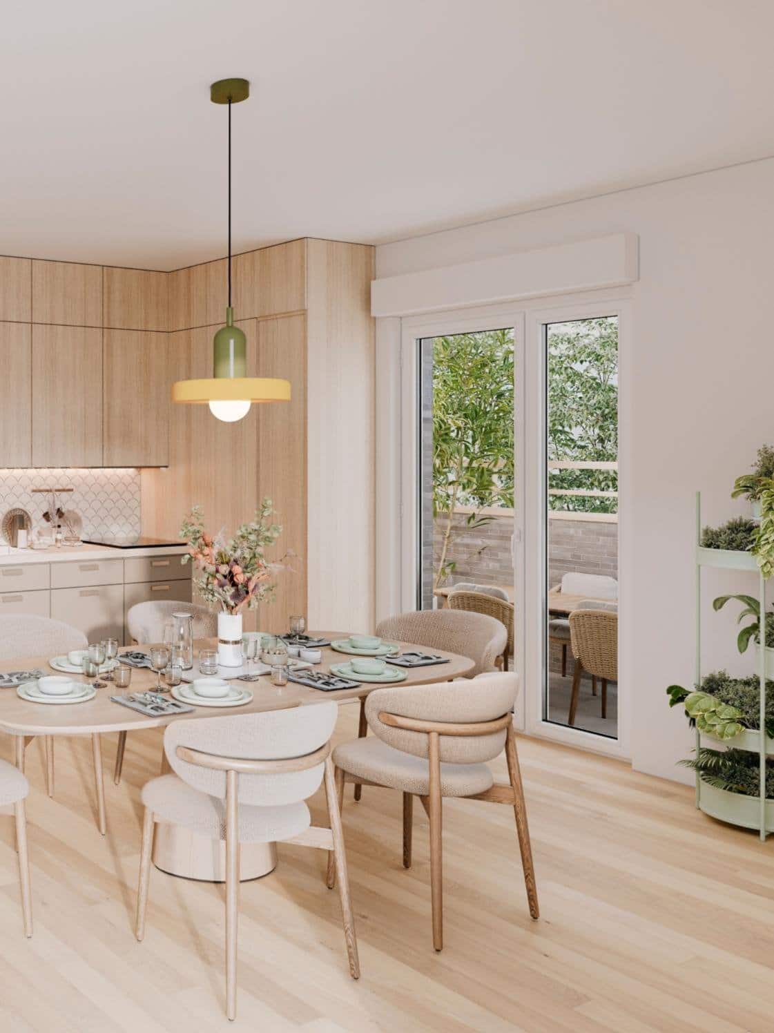 Coin repas d'un appartement Esprit Village à Ivry-sur-Seine