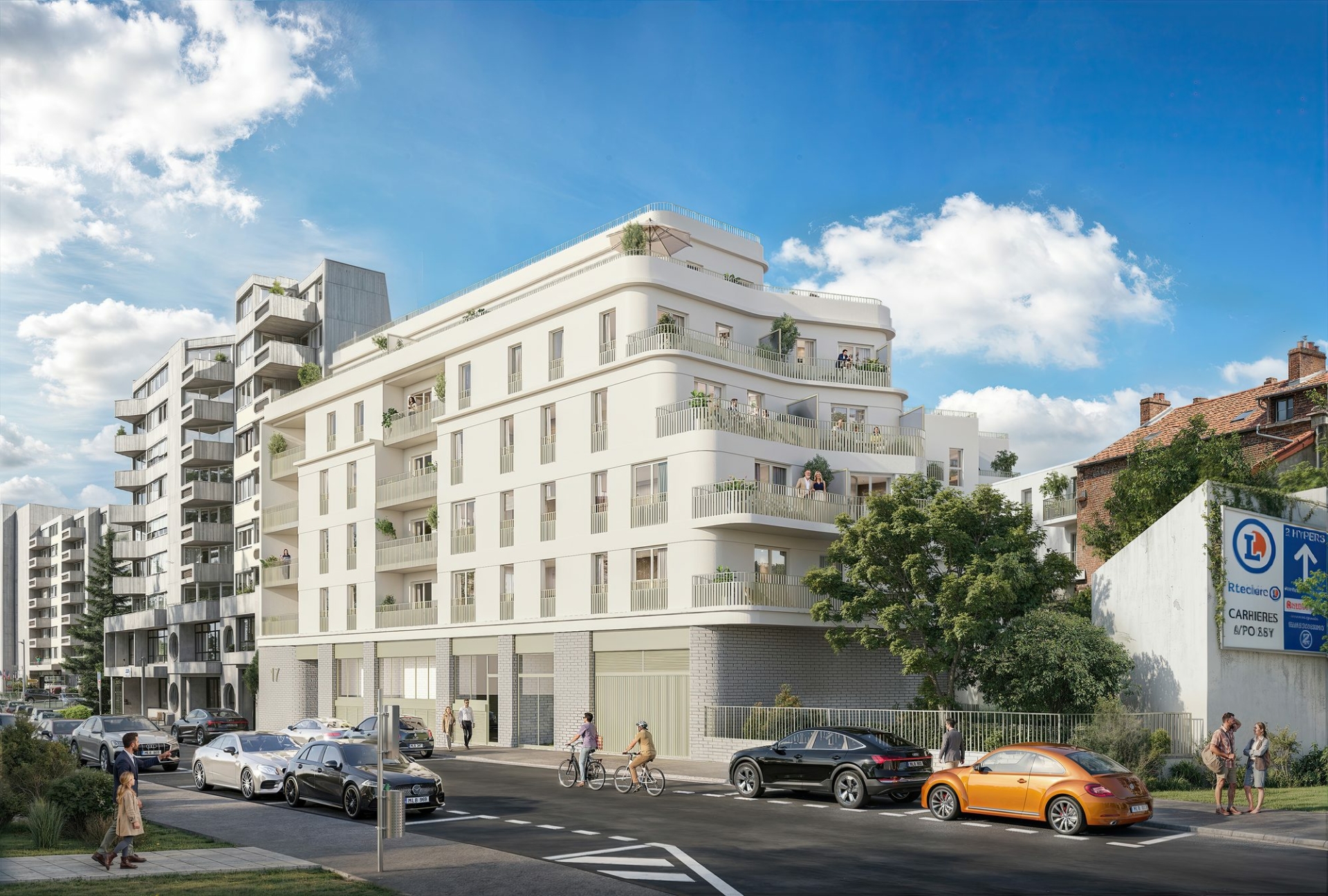 Résidence L'Atrium à Poissy, angle de l'avenue des Ursulines